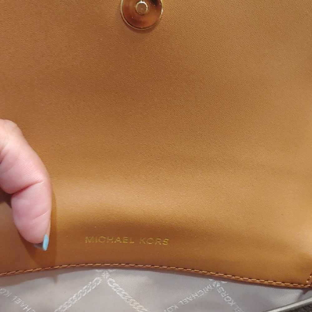 Michael Kors Brown Monogram Crossbody Bag with Gold Hardware - Picture 4 of 7